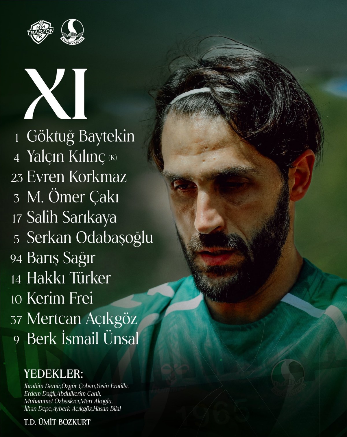 Sakaryaspor’un 1461 Trabzon FK maçı ilk 11’i belli oldu